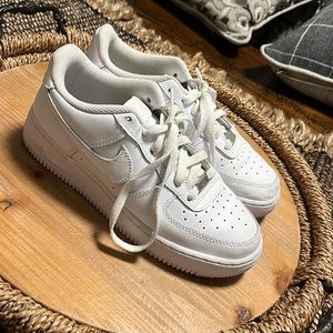 White Nike Air Forces - youth size 6